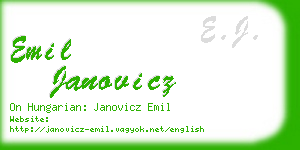 emil janovicz business card